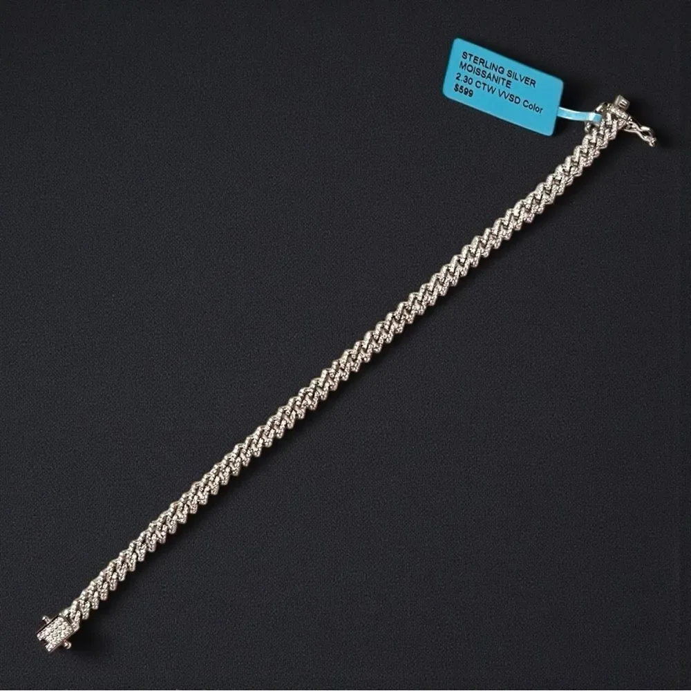 Moissante 8” Monaco 5.5MM Sterling Silver Bracelet